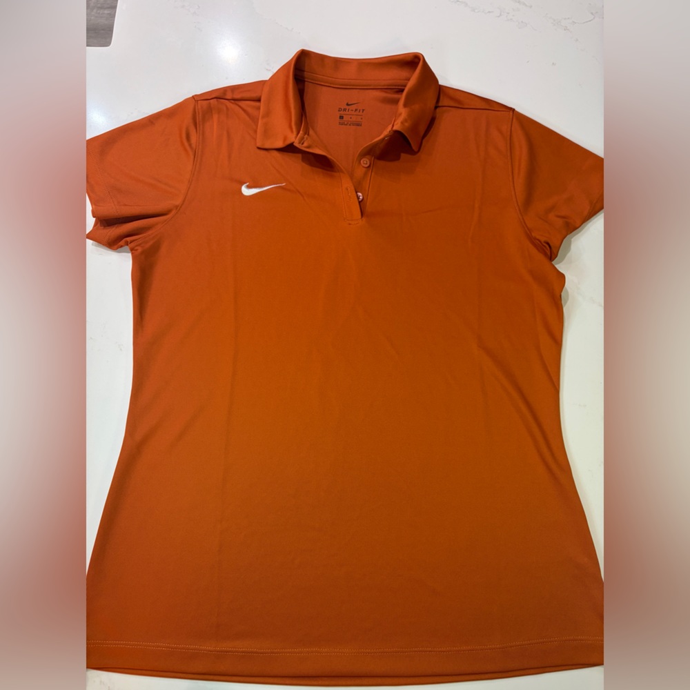 Nike Women's Texas Orange Button-Down Dri-FIT Polo Large